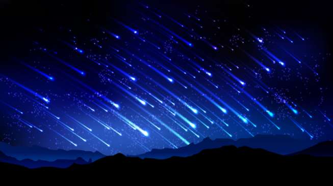 Ilustrasi hujan meteor (Shutterstock).