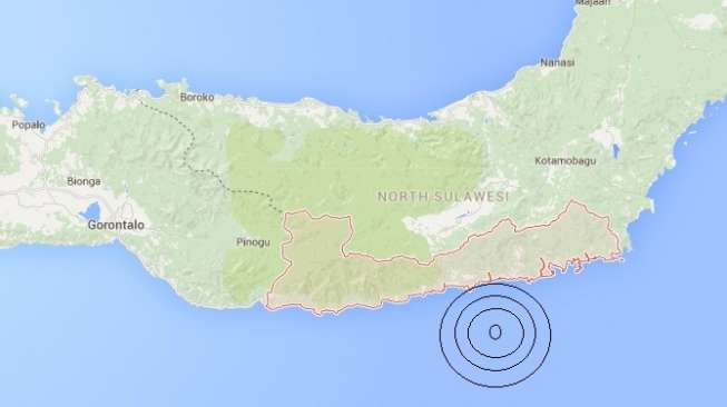 Sulawesi Utara Diguncang Gempa 5 SR