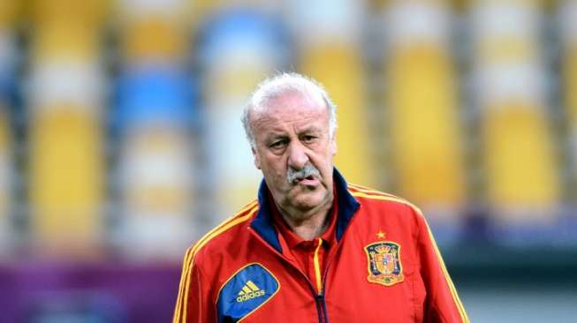 Vicente Del Bosque gagal bawa Spanyol pertahankan mahkota Piala Eropa usai disingkirkan Italia di 16 Besar, (27/6) lalu [AFP/Franck Fife]