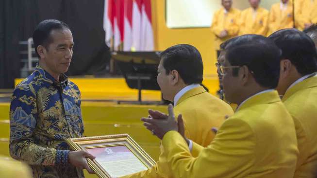 Partai Golkar mendeklarasikan dukungan dan pencalonan Joko Widodo sebagai capres 2019.