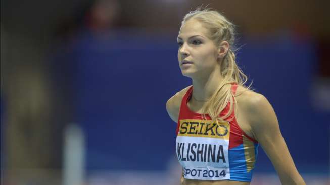 Darya Klishina saat tampil membela Rusia di Kejuaraan Atletik Dunia IAAF (Indoor) tahun 2014 lalu di Sopot, Polandia. [Johannes Eisele/AFP]