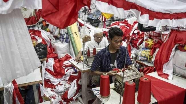 Pesanan bendera merah putih mengalami peningkatkan hingga 200 persen.    