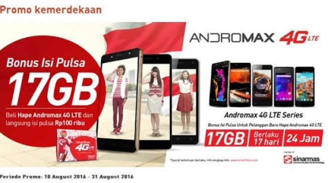Smartfren Berikan Bonus Kuota Isi Pulsa 17 GB