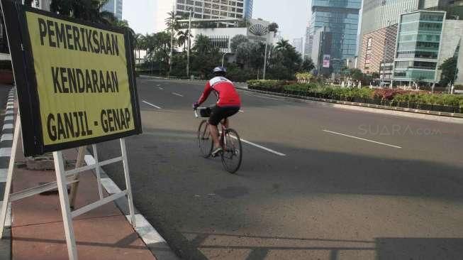 Sejumlah jalan protokol Ibu Kota lengang saat libur hari raya Idul Adha.