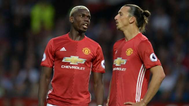 Duo Manchester United, Paul Pogba dan Zlatan Ibrahimovic [AFP/Oli Scarff]