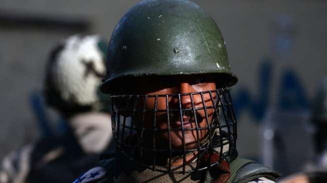 Tentara India di Kashmir. (AFP)