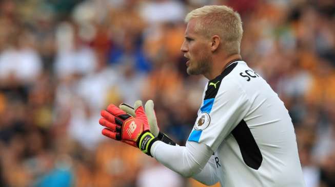 Kiper Leicester City Kasper Schmeichel. Lindsey PARNABY / AFP