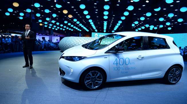 Mobil listrik Renault Zoe dipamerkan di Paris Motor Show pada akhir September kemarin (AFP/Eric Piermont).).