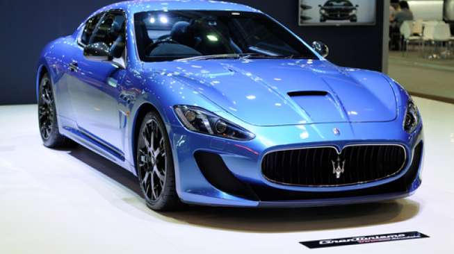 NONTHABURI, THAILAND - December 01: The Maserati Gran Turismo MC Stradale is on display at Thailand International Motor Expo 2014 on December 01, 2014 in Nonthaburi, Thailand.