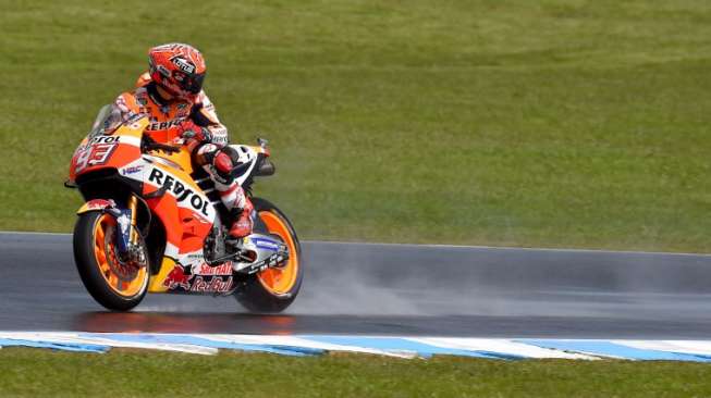 Marquez Start Terdepan di GP Australia, Rossi di Posisi 15