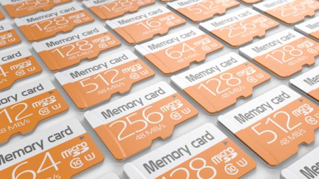 Contoh kartu memory microSD card (Shutterstock).