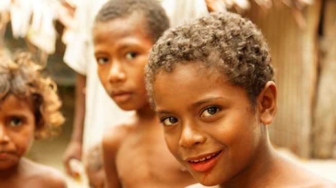 Anak-anak ras Melanesia.  (Shutterstock).