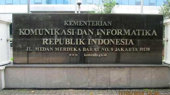 Gedung Kementerian Komunikasi dan Informatika di Jakarta Pusat, Sabtu (12/3/2016). [Suara.com/Adhitya Himawan]