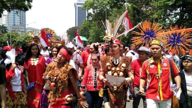 Ribuan Orang Ikut Aksi Nusantara Bersatu di Monas