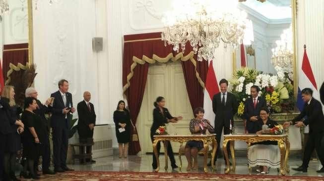 Meriahnya Penyambutan PM Belanda oleh Jokowi di Istana Merdeka