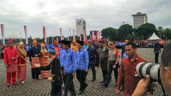 Presiden Jokowi Hadiri Ulang Tahun Korpri di Monas