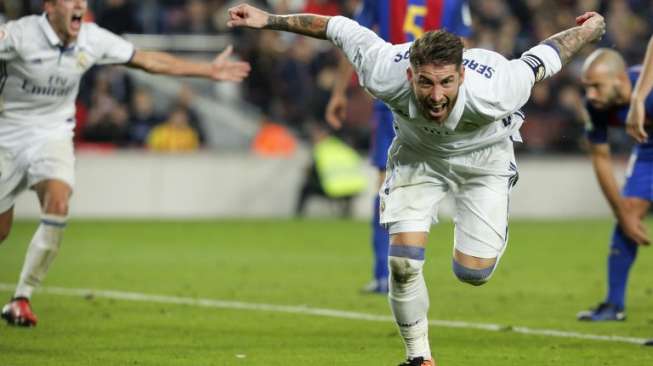 Gol Telat Ramos Batalkan Kemenangan Barca di Camp Nou