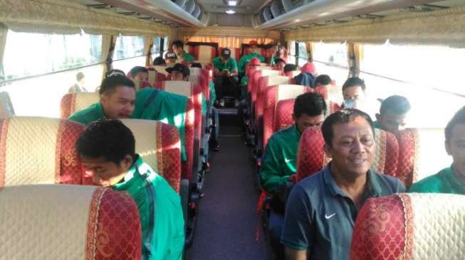 Tiba, Timnas Disambut Pekikan "Indonesia, Indonesia, Indonesia"