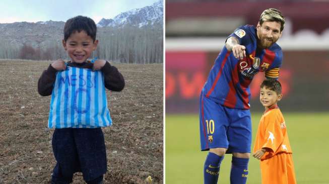 Bocah Berkaus Kantong Plastik Lionel Messi Mau Dimutilasi Taliban