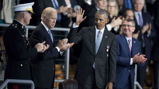 Obama hadir dalam rangka acara perpisahan dengan Militer AS.