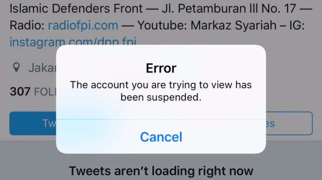 Soal Akun Twitter FPI, Kominfo: Mungkin Karena Laporan Masyarakat