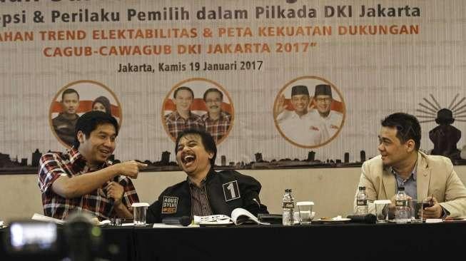 Rilis Hasil Survei Perubahan Trend Elektabilitas dan Peta Kekuatan Dukungan Cagub- Cawagub di Pilkada DKI Jakarta 2017, Kamis (19/1).