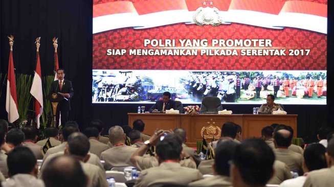 Pembukaan Rapim Polri 2017 di Auditorium PTIK, Jakarta, Rabu (25/1).