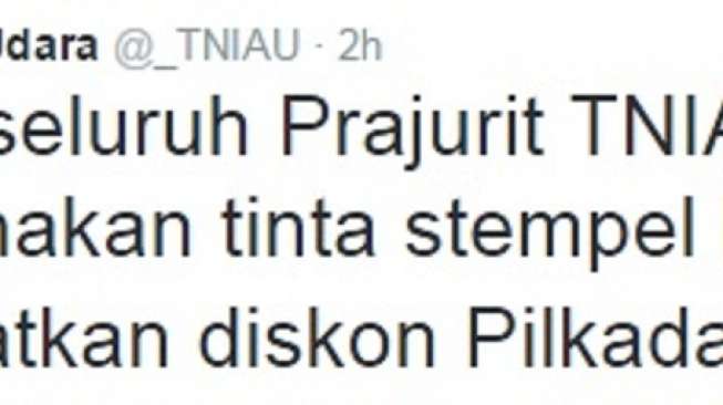 Lucu.. TNI AU Larang Prajurit Ikut Program Diskon Pilkada