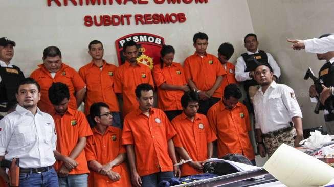 Direktorat Reserse Kriminal Umum Polda Metro Jaya merilis empat jenis tindak kejahatan, di Jakarta, Jumat (17/2).