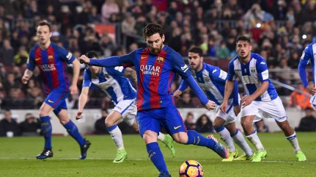 Gol Penalti Messi Bawa Barca Hantam Leganes