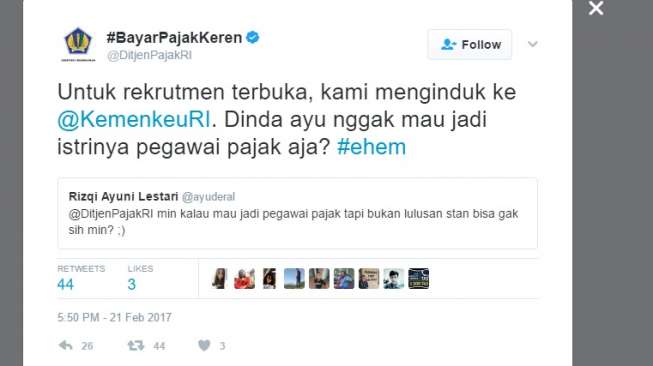 Kicauan Twitter Ditjen Pajak Ini Tuai Kontroversi