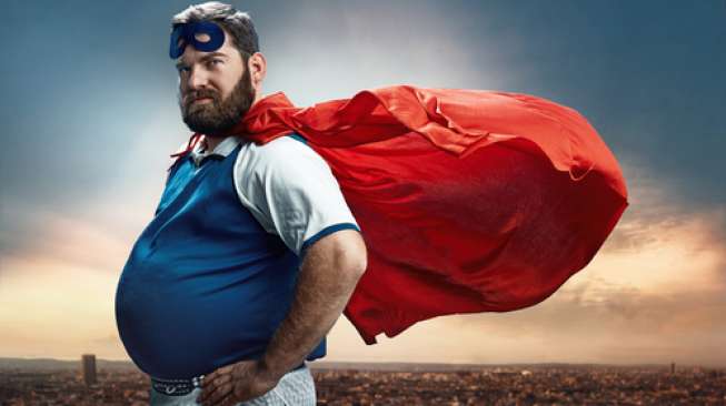Ilustrasi lelaki gemuk dan obesitas. (Shutterstock)