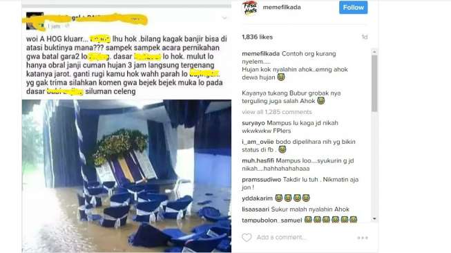 Akun Ini Memaki Ahok Gara-gara Pernikahannya Batal