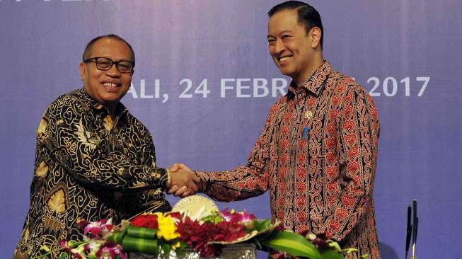 Rapat Koordinasi Nasional BKPM dan Dinas Penanaman Modal dan Pelayanan Terpadu Satu Pintu se-Indonesia di Nusa Dua, Bali, Jumat (24/2).