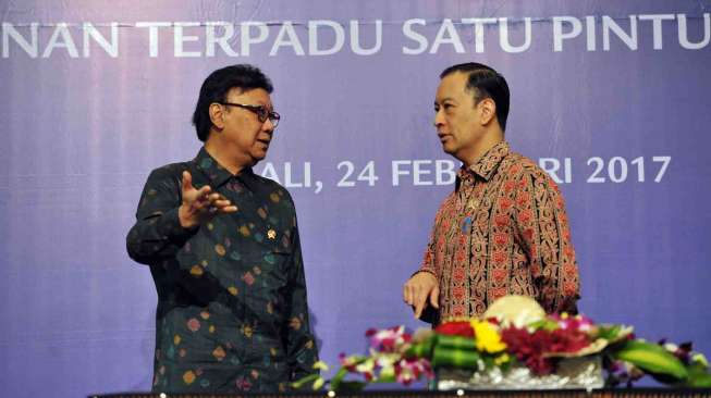 Rapat Koordinasi Nasional BKPM dan Dinas Penanaman Modal dan Pelayanan Terpadu Satu Pintu se-Indonesia di Nusa Dua, Bali, Jumat (24/2).