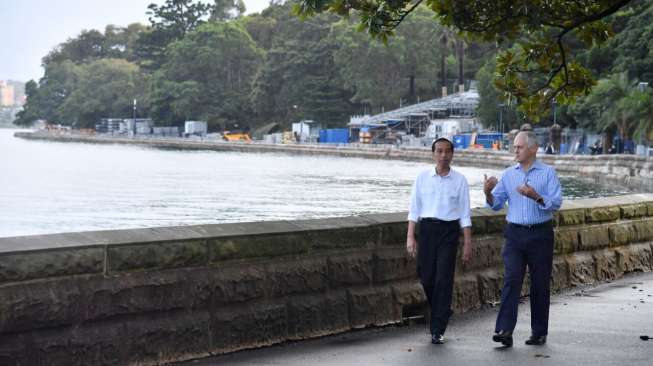Presiden Jokowi dan PM Turnbull Jalan Pagi Bersama di Sydney