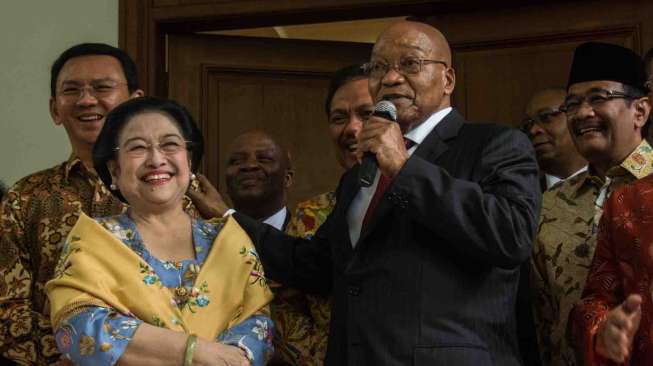 Kunjungan Presiden Afrika Selatan Jacob Zuma ke kediaman Megawati di Jakarta, Rabu (8/3).