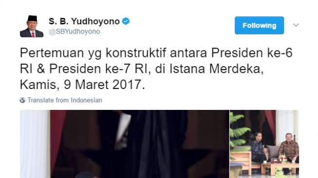 SBY 'Berkicau' Ketemu Jokowi, Netizen: Bawa Pulang Sepeda Pak?