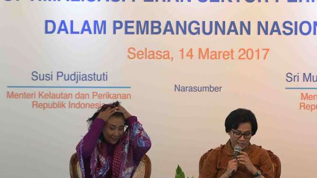 Dialog bertajuk "Optimalisasi Peran Sektor Perikanan Tangkap dalam Pembangunan Nasional" di Kementerian Kelautan dan Perikanan, Jakarta, Selasa (14/3).