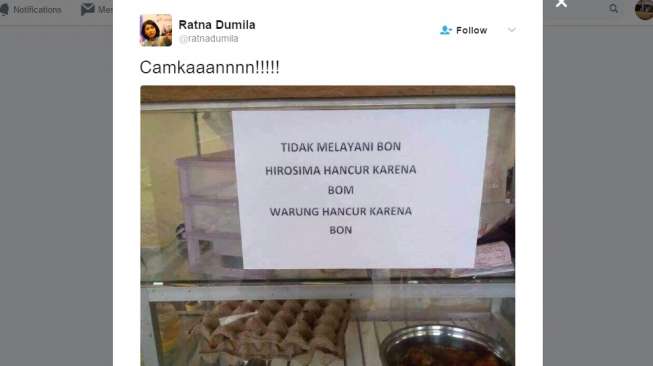 Larangan utang di warteg