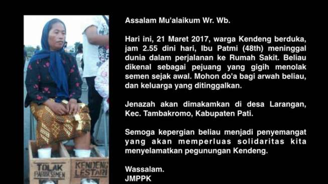 Petani Kendeng akan Bangun Monumen Patmi