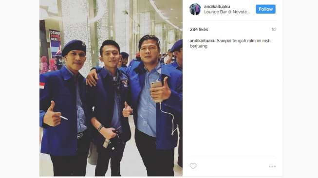 Andika Eks Kangen Band Pakai Baju Demokrat Gagah Nggak