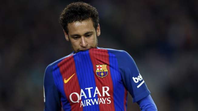 Striker dan bintang Barcelona, Neymar. [AFP/Lluis Gene]