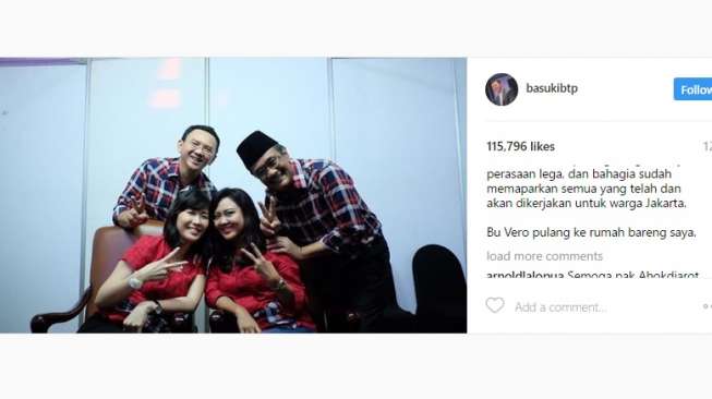 Kocak! Pascadebat Ahok Tulis Caption Lucu Ini di Instagram