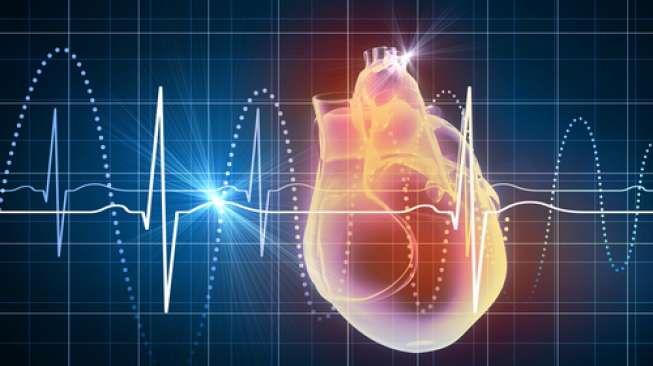 Ilustrasi virtual image jantung dengan kardiogram. (Shutterstock)