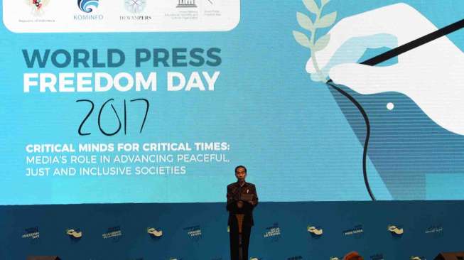 Malam penganugerahan World Press Freedom Day (WPFD) 2017 di Jakarta Convention Center, Jakarta, Rabu (3/5).