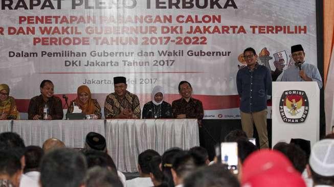Rapat Pleno Terbuka Penetapan Gubernur dan Wakil Gubernur DKI Jakarta, Jumat (5/5).