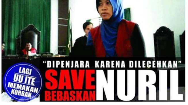 Baiq Nuril Maknun, warga Lombok, NTB, menjadi pesakitan dan terancam 6 tahun penjara. Padahal, ia adalah korban pelecehan mantan atasannya. [change.org/SaveIbuNuril]