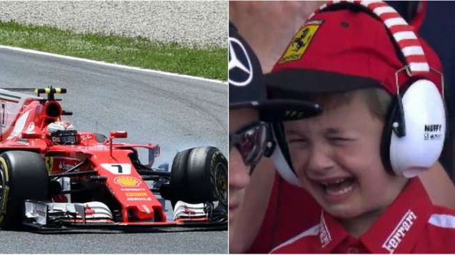 Lucu, Bocah Ini Menangis Kejer Lihat Pebalap F1 Ini Gagal Finis