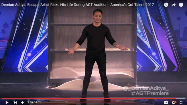 Petikan video aksi Demian Aditya di America's Got Talent [YouTube/America's Got Talent]